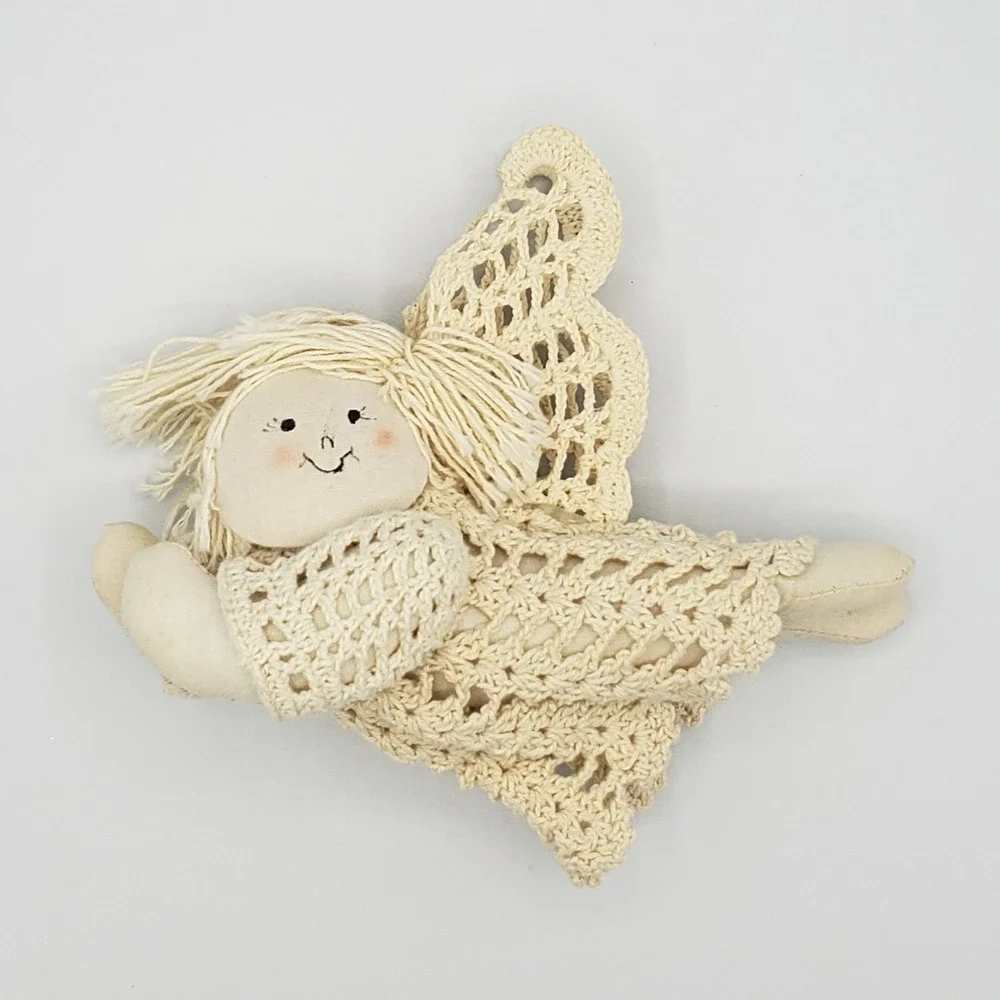 Handmade Angel Plush Ornament Crochet‎ Dress and Wings